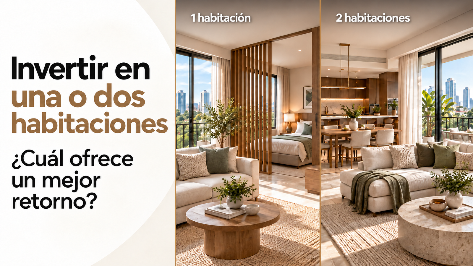 Una habitación frente a dos: ¿cuánto más inviertes y cuánto más recibes de alquiler?